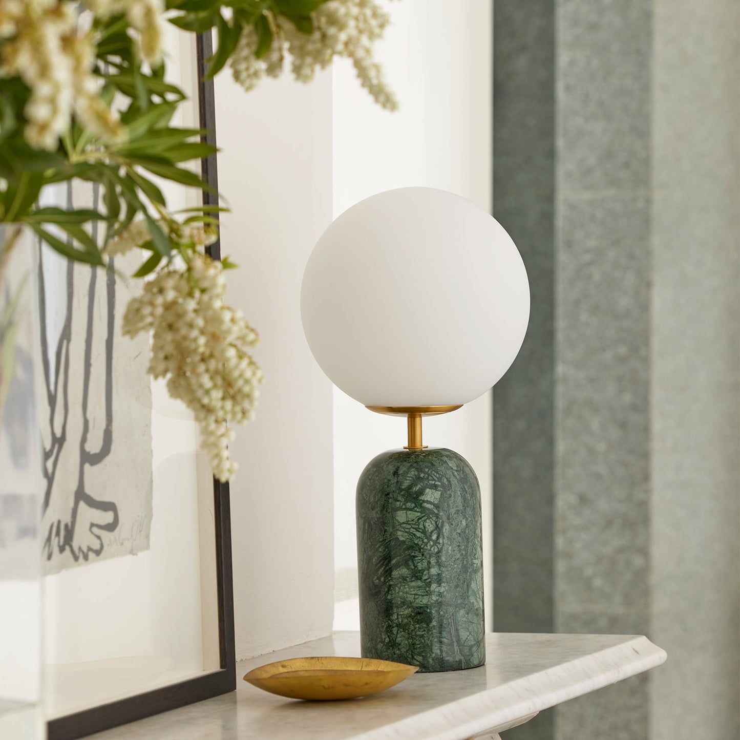 Soren Green Marble Desk Lamp