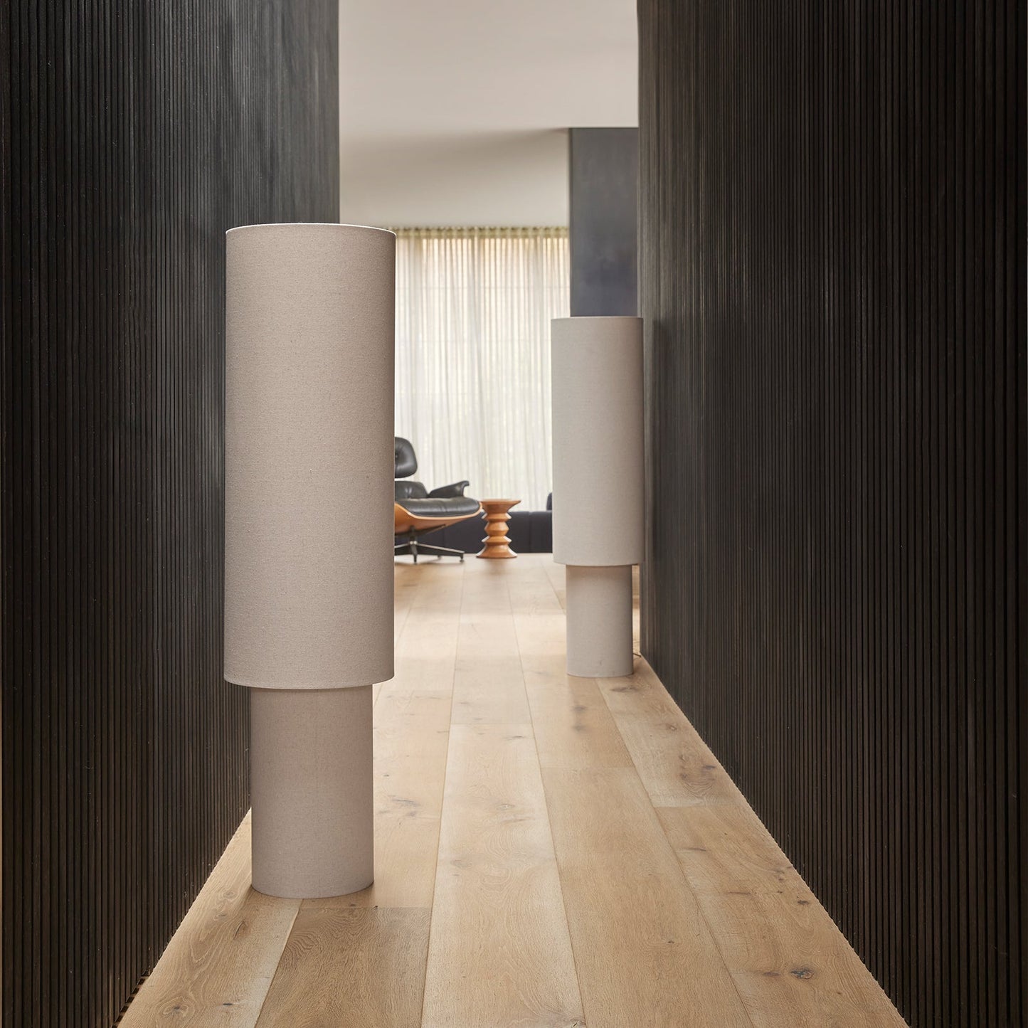 Sable Linen Floor Lamp