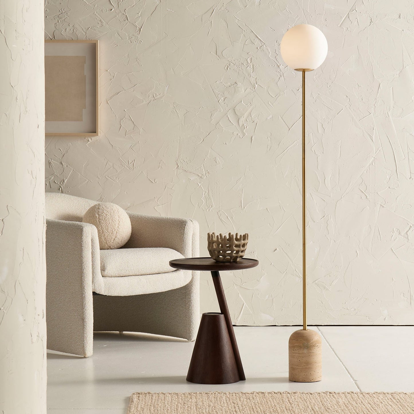 Soren Brass Marble Floor Lamp